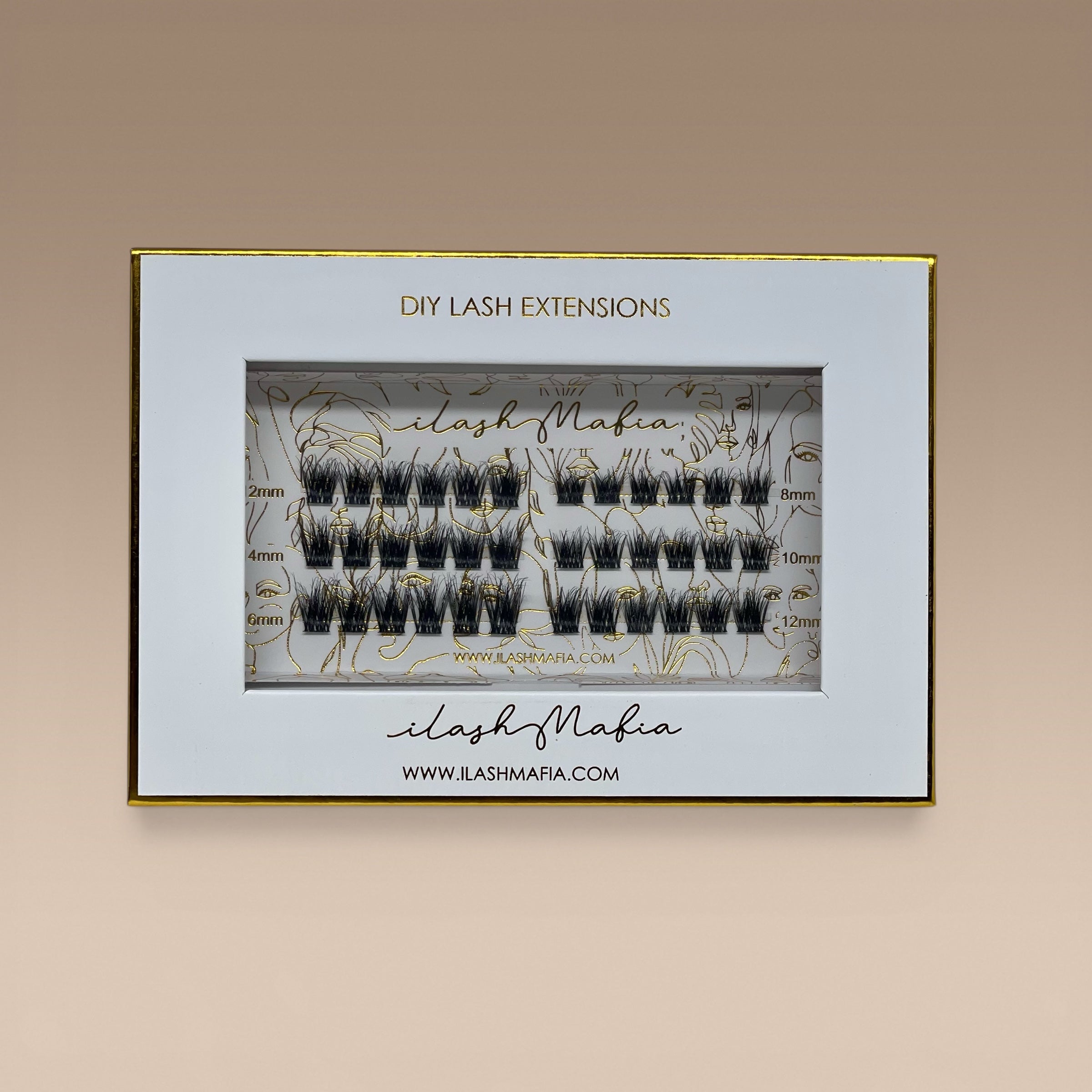 DIY lash extensions kit, cluster lashes tray, at-home lashes, fluffy lashes, lash segments, lash extension kit