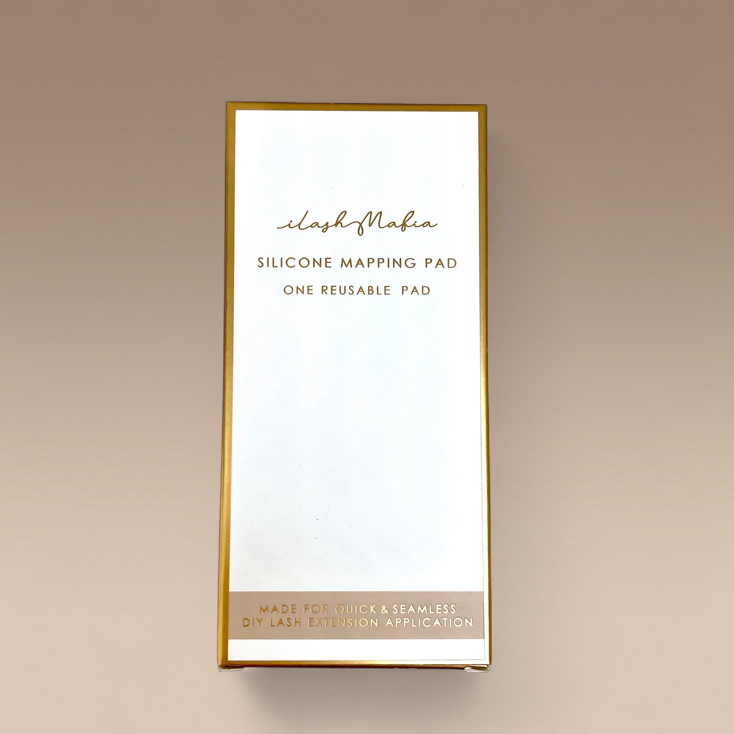 Silicone mapping pad packaging on a beige background