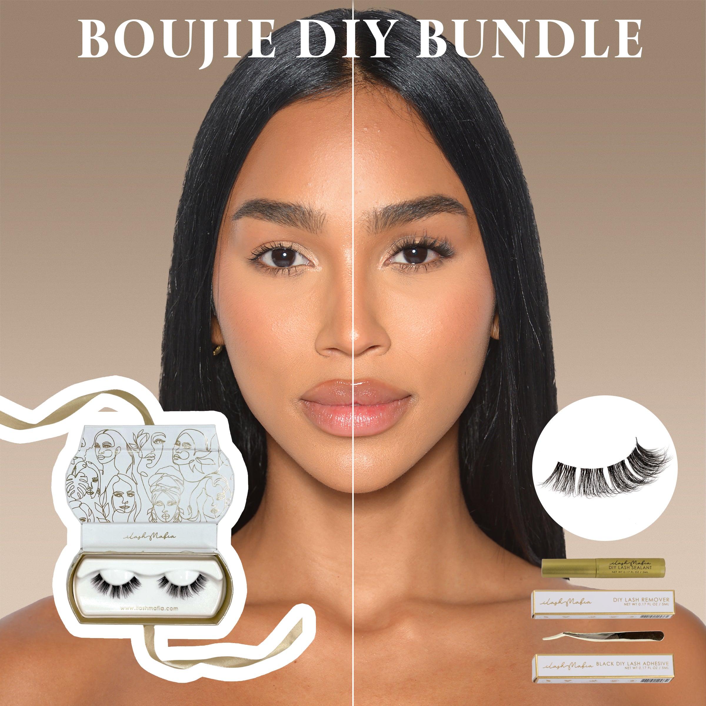 Boujie DIY bundle, DIY lash extension bundle, DIY Lash kit, DIY lashes, DIY lash bundle,glam lashes, ilash mafia, false lashes, falsies, plant base lashes, plant fiber lashes, vegan lashes, false eyelashes, fake lashes, fake eyelashes, cluster lashes, strip lashes, DIY lashes, do it yourself lashes, lashes at home, DIY extensions