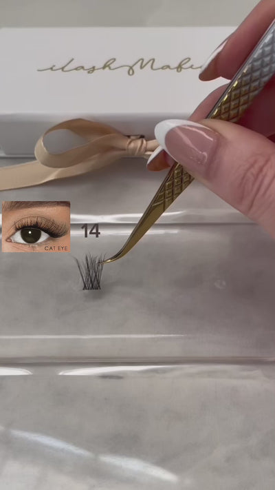 DIY lash segments placed on reusable silicone pad